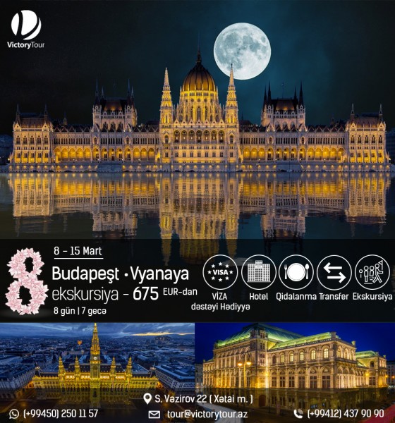 Budapeşt + Vyanaya ekskursiya - 675 EUR-dan!