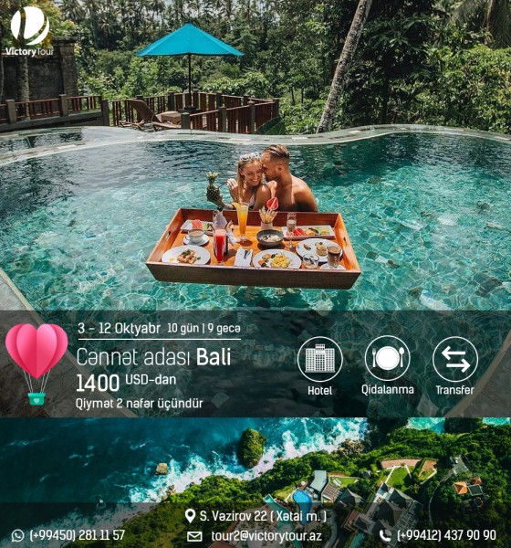 Bal ayı üçün əla təklif! Cənnət adası Bali - 1400 USD-dan!