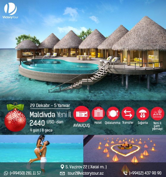 Yeni il 2024: Tropik cənnət - Maldiv adaları 2440 USD-dan!